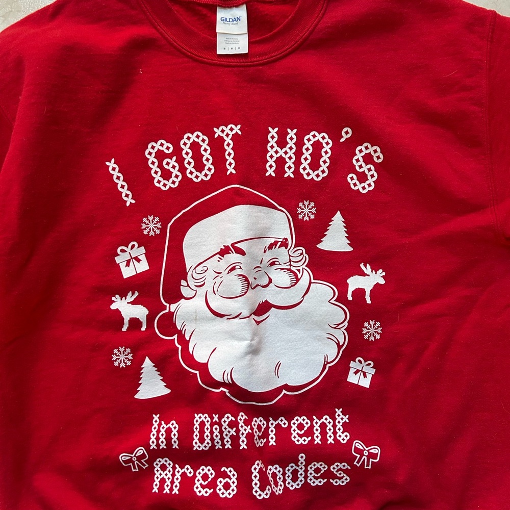 Funny Red Santa Graphic Crewneck